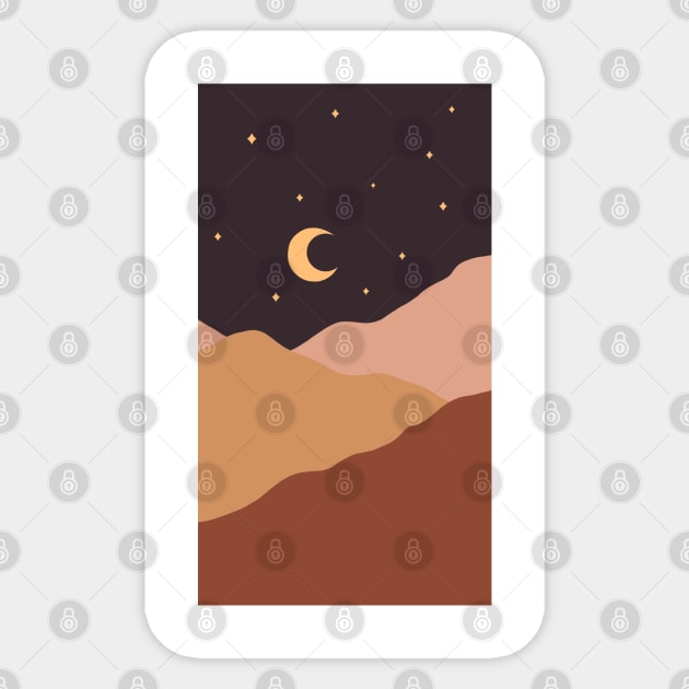 Crescent Moon Night Landscape Sticker by Trippycollage